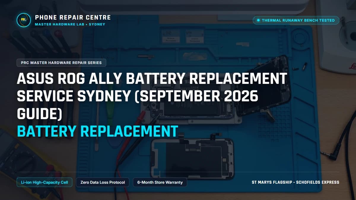 Asus ROG Ally Battery Replacement Service Sydney (September 2026 Guide) Battery Replacement: Cost, Specs & Sydney Lab Guide