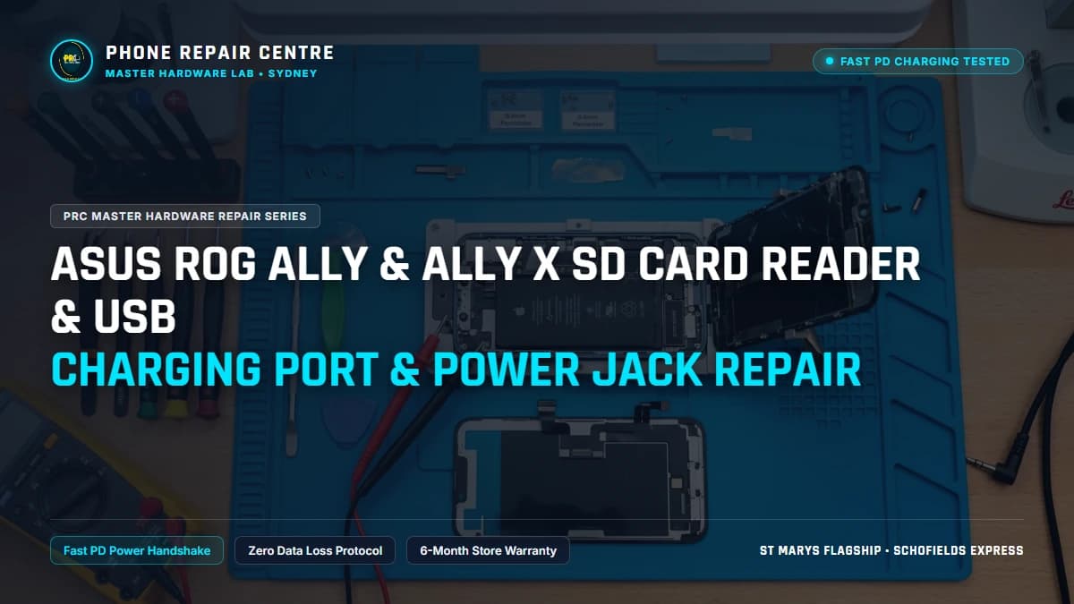 ASUS ROG Ally & Ally X SD Card Reader & USB Charging Port & Power Jack Repair: Cost, Specs & Sydney Lab Guide