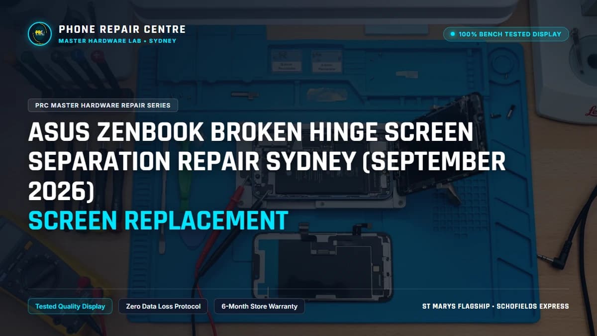 ASUS ZenBook Broken Hinge Screen Separation Repair Sydney (September 2026) Screen Replacement: Cost, Specs & Sydney Lab Guide