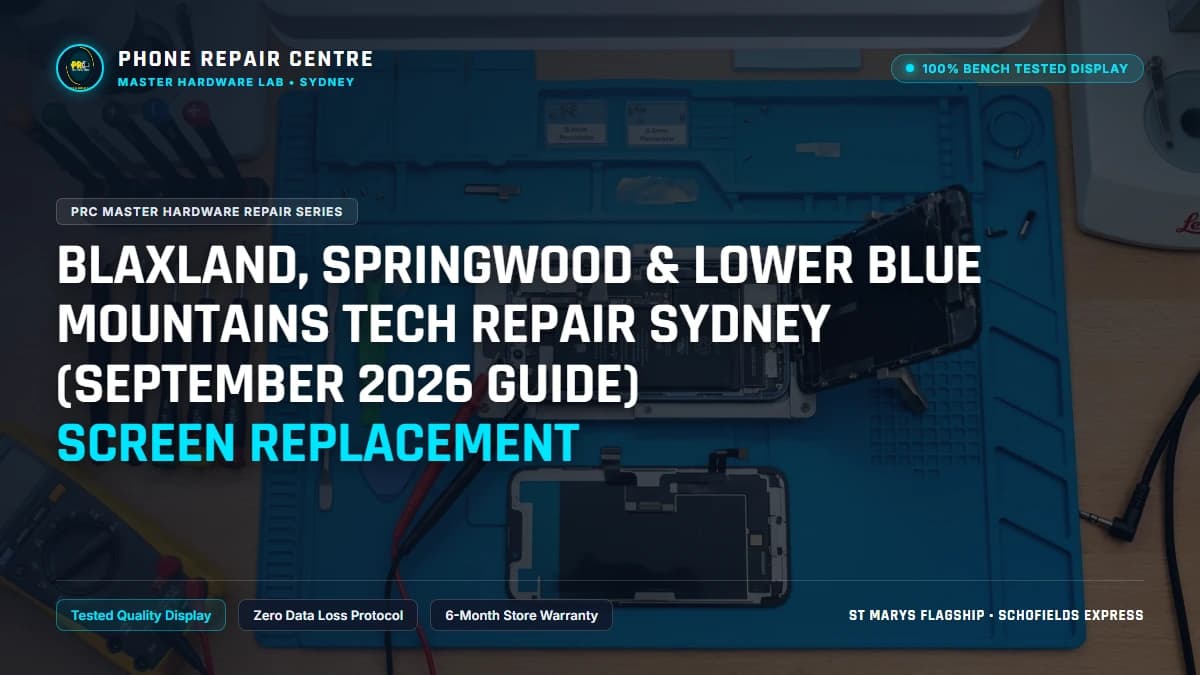 Blaxland, Springwood & Lower Blue Mountains Tech Repair Sydney (September 2026 Guide) Screen Replacement: Cost, Specs & Sydney Lab Guide