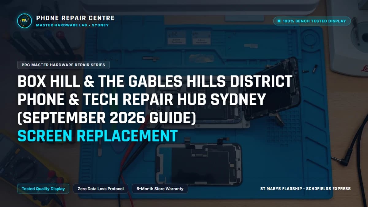 Box Hill & The Gables Hills District Phone & Tech Repair Hub Sydney (September 2026 Guide) Screen Replacement: Cost, Specs & Sydney Lab Guide