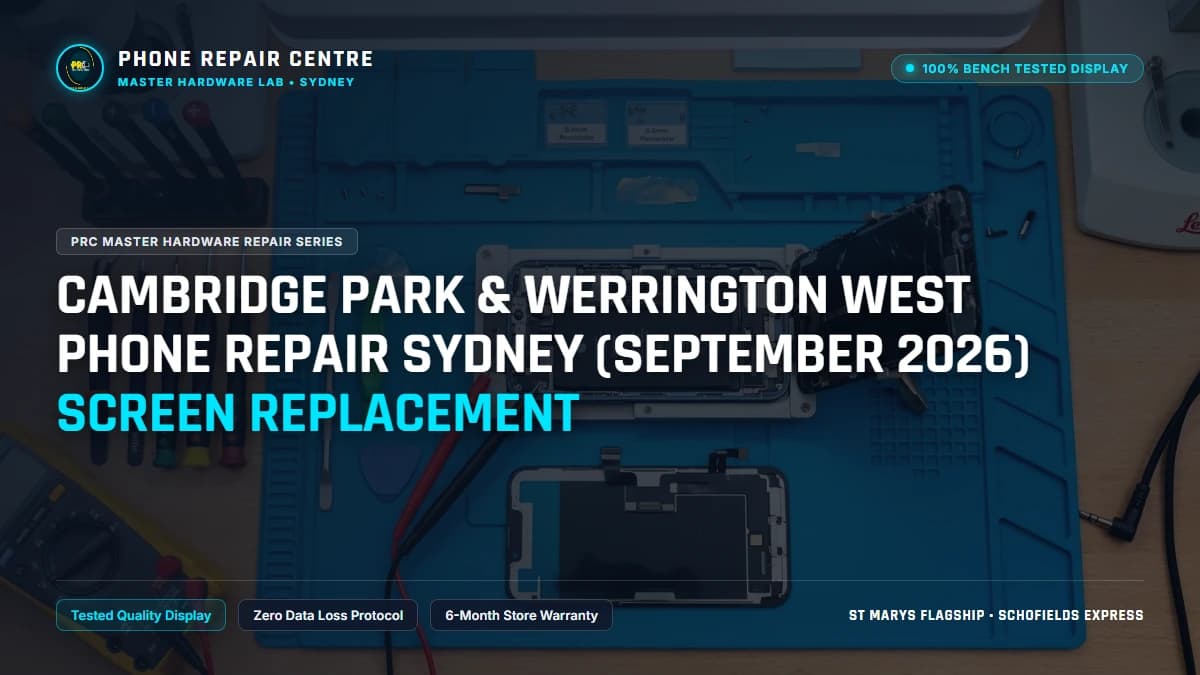 Cambridge Park & Werrington West Phone Repair Sydney (September 2026) Screen Replacement: Cost, Specs & Sydney Lab Guide