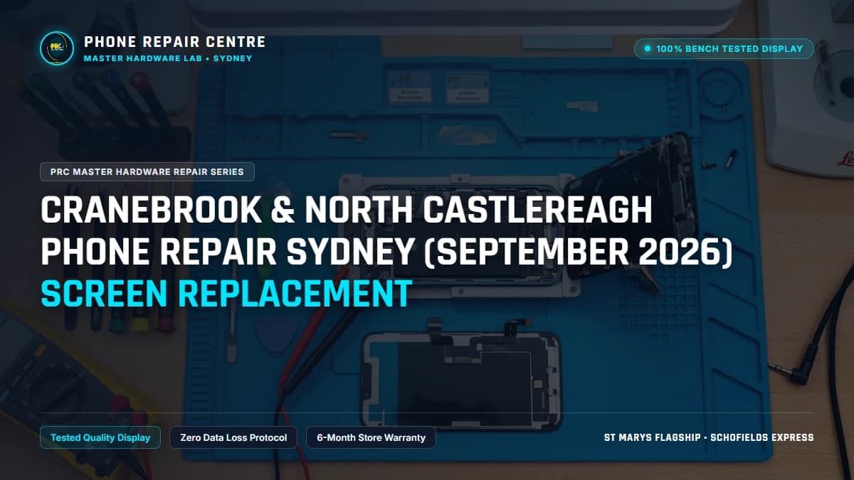 Cranebrook & North Castlereagh Phone Repair Sydney (September 2026) Screen Replacement: Cost, Specs & Sydney Lab Guide