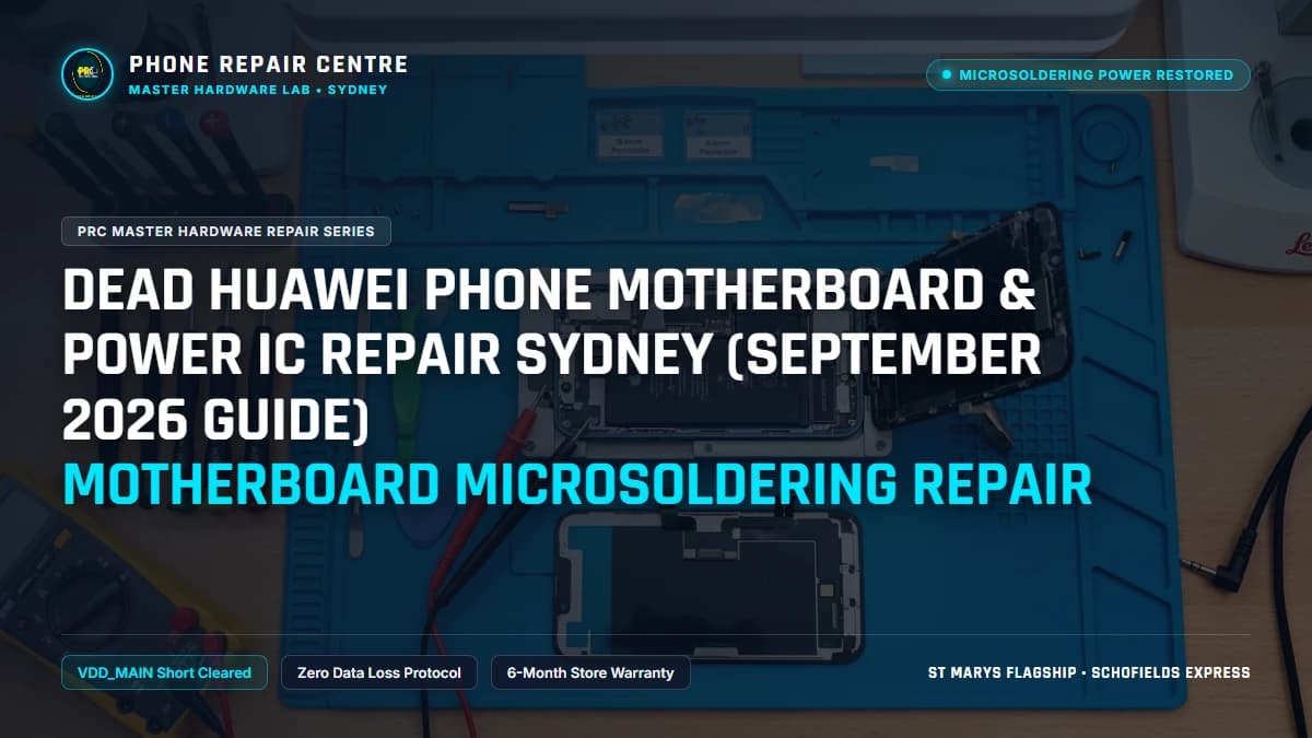 Dead Huawei Phone Motherboard & Power IC Repair Sydney (September 2026 Guide) Motherboard Microsoldering Repair: Cost, Specs & Sydney Lab Guide