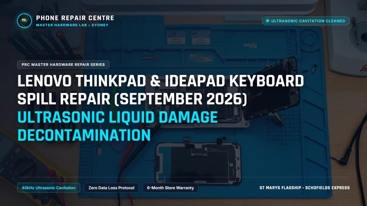 Lenovo ThinkPad & IdeaPad Keyboard Spill Repair (September 2026) Ultrasonic Liquid Damage Decontamination: Cost, Specs & Sydney Lab Guide