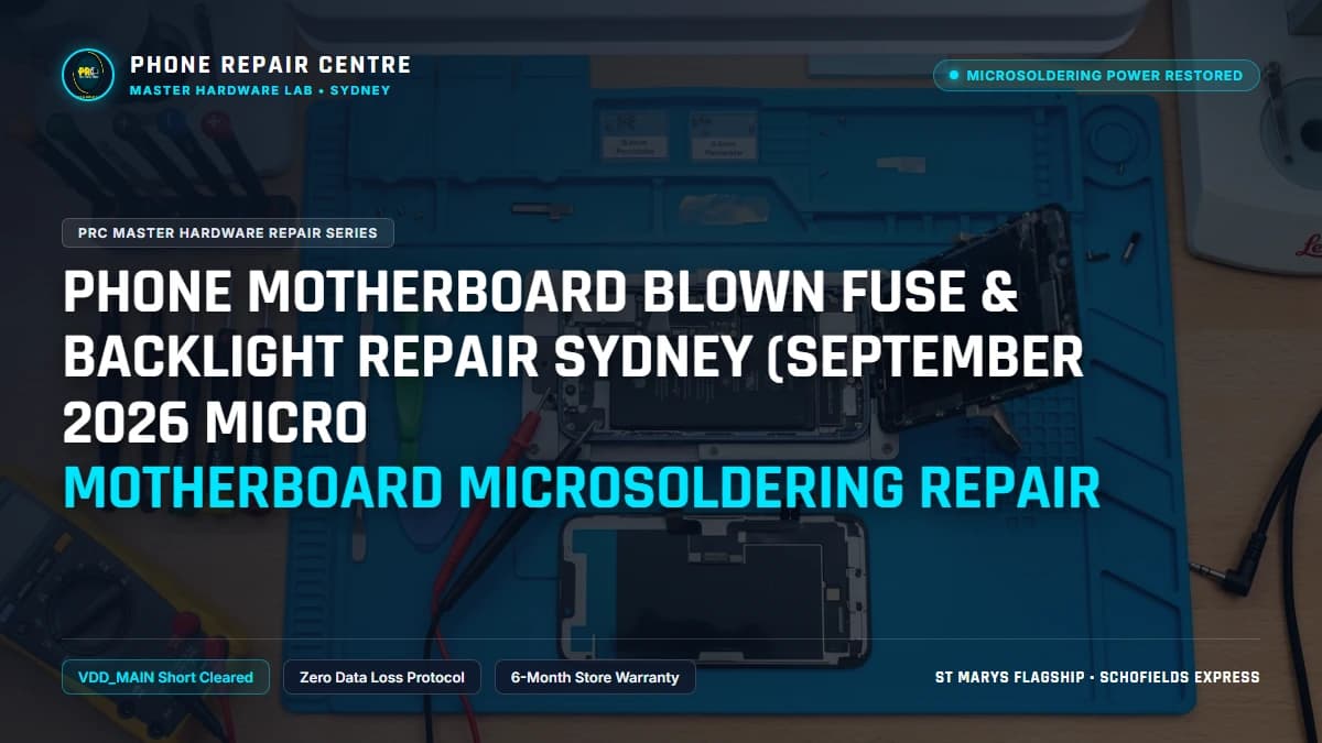 Phone Motherboard Blown Fuse & Backlight Repair Sydney (September 2026 Micro Motherboard Microsoldering Repair: Cost, Specs & Sydney Lab Guide