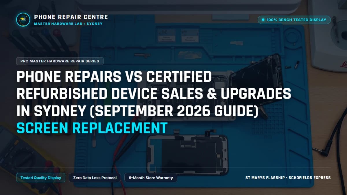 Phone Repairs vs Certified Refurbished Device Sales & Upgrades in Sydney (September 2026 Guide) Screen Replacement: Cost, Specs & Sydney Lab Guide