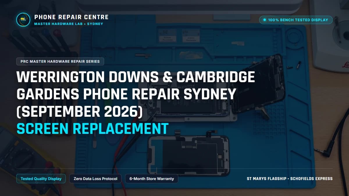 Werrington Downs & Cambridge Gardens Phone Repair Sydney (September 2026) Screen Replacement: Cost, Specs & Sydney Lab Guide