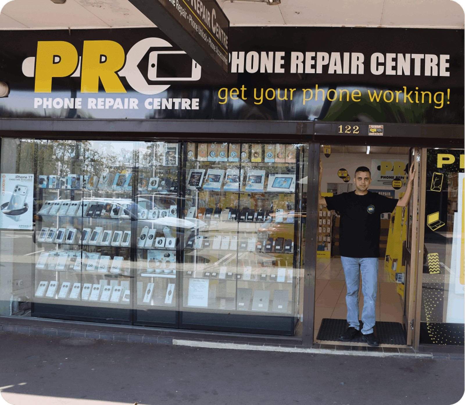 PRC Phone Repair Centre shopfront at 122 Queen Street, St Marys