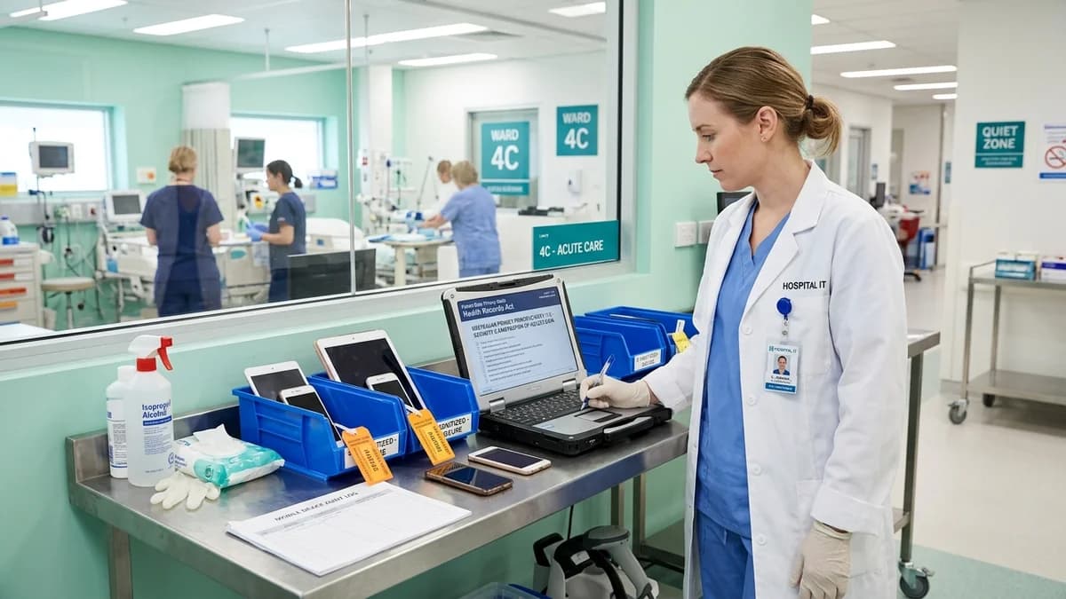 Healthcare, Hospital & Aged Care Mobile Fleet ITAD Sydney: Patient Privacy & Clinical Tablet Sanitisation