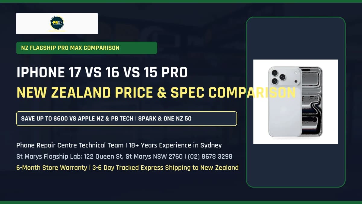 Refurbished iPhone 17 Pro Max vs iPhone 16 Pro Max vs iPhone 15 Pro in New Zealand: Savings vs Apple NZ & PB Tech (2026-2027)