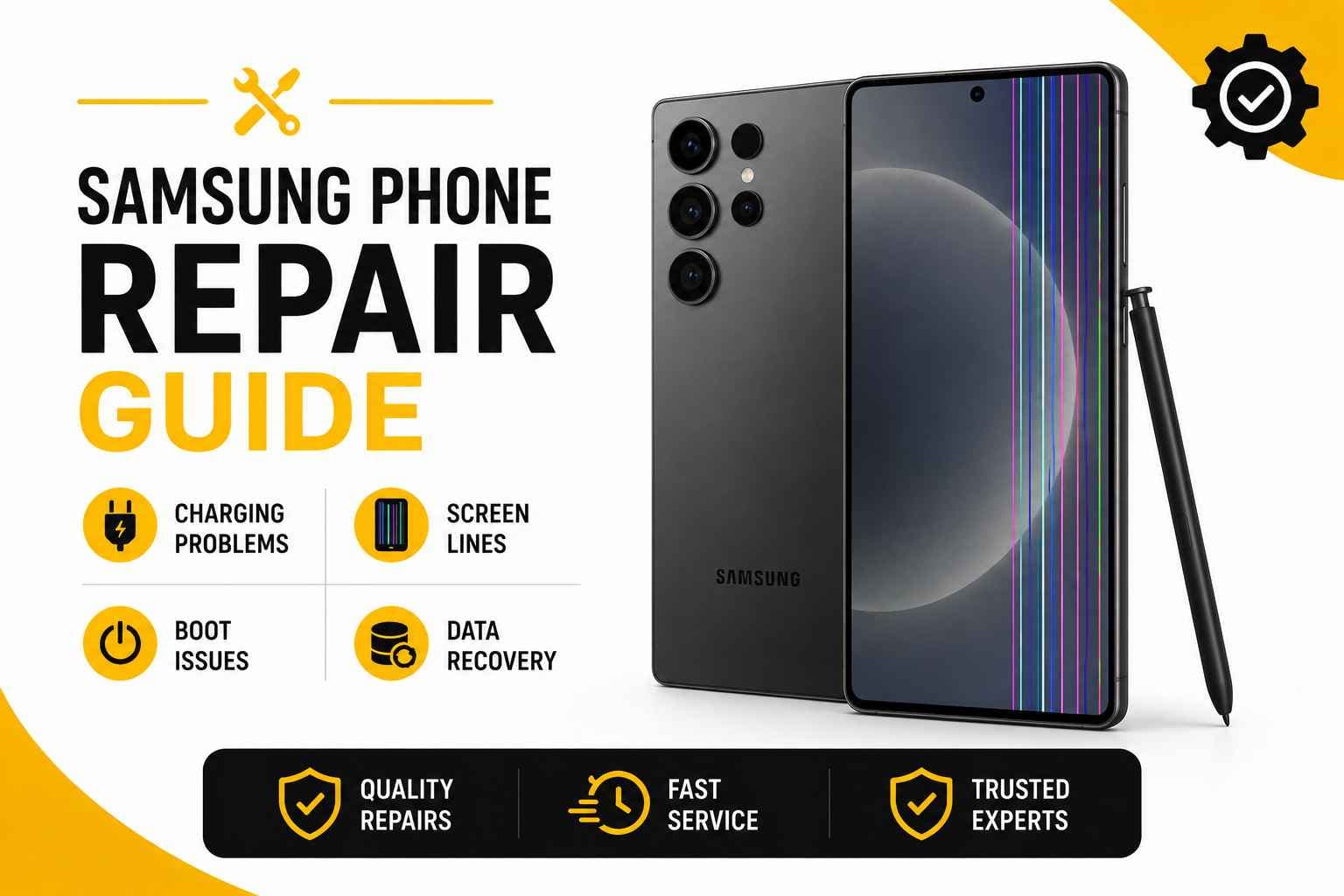Samsung Phone Repair Guide: Charging Problems, Screen Lines, Boot Issues & Data Recovery