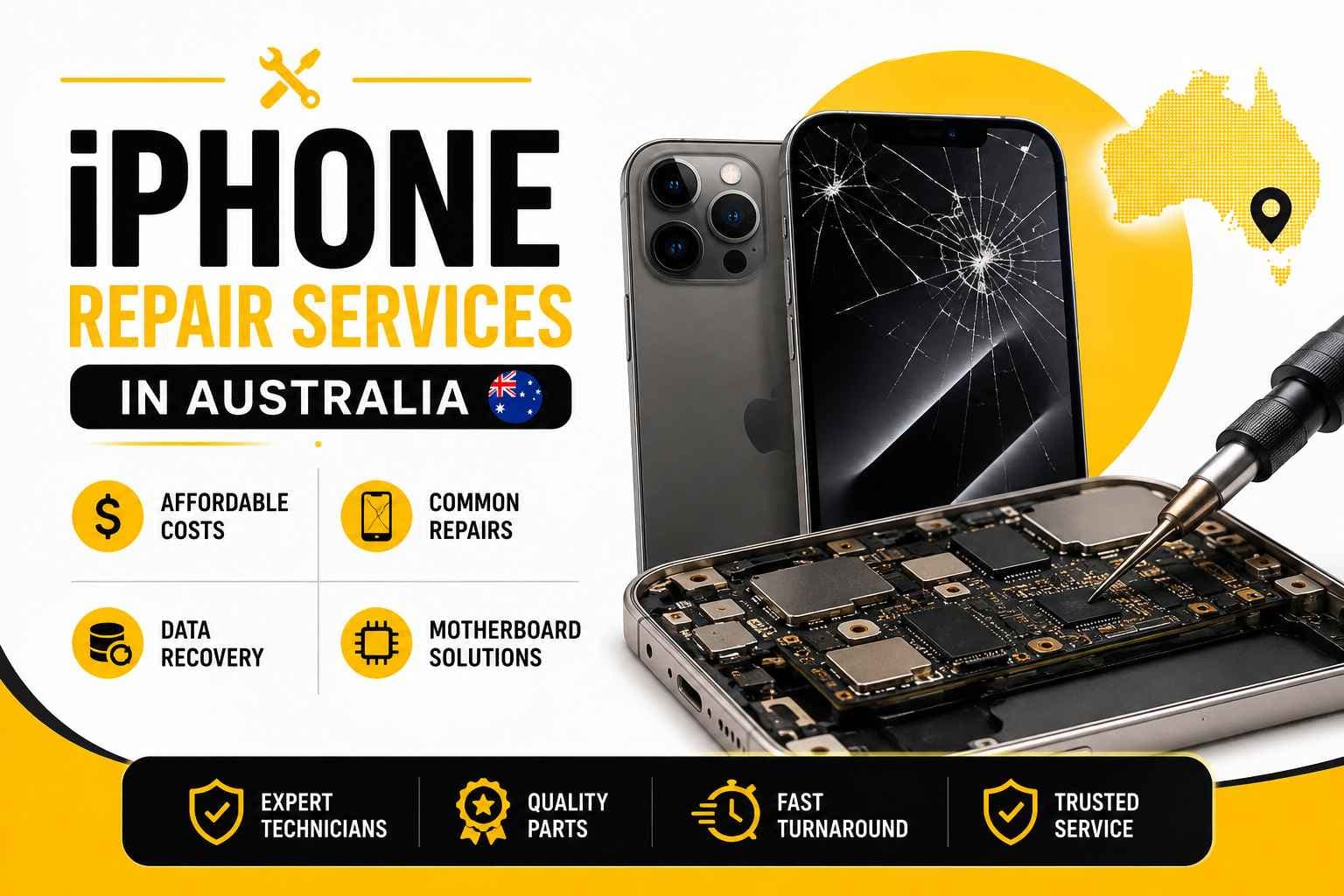 iPhone Repair Services in Australia: Costs, Common Repairs, Data Recovery & Motherboard Solutions