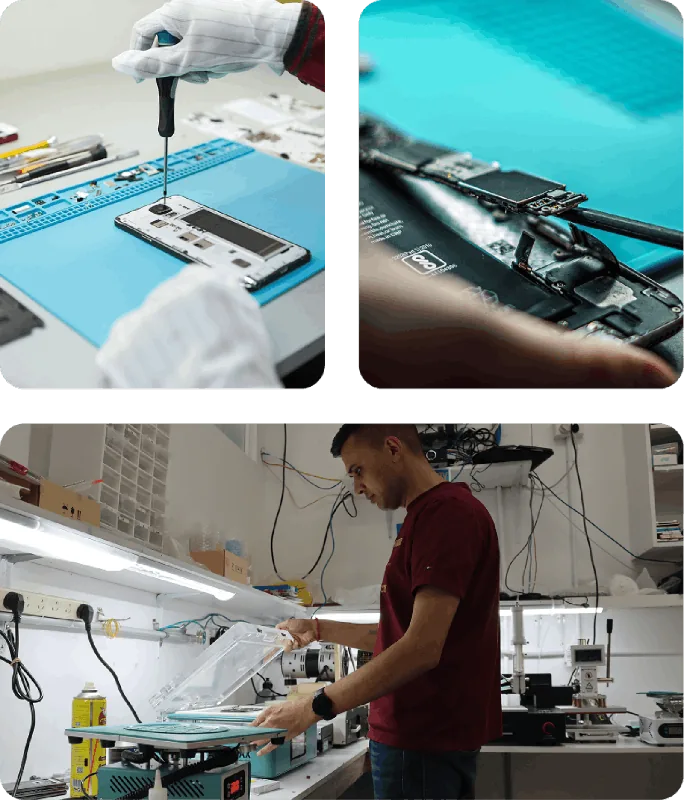 Cleanroom display refurbishing and optical lamination chamber