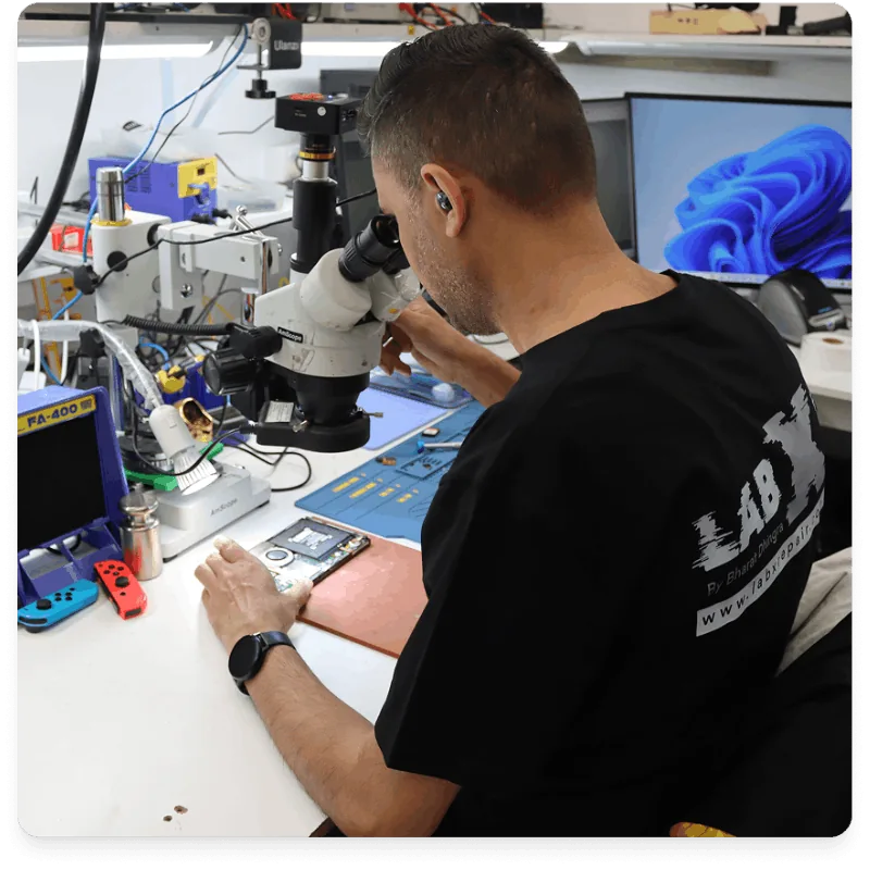Stereomicroscope diagnostics workstation and precision repair bench